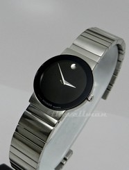 Womens Swiss Authentic Movado Stelo Sapphire Black Museum Dial Stainless Watch