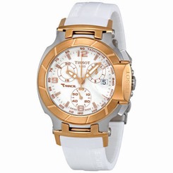 New Tissot T-Race Chronograph White Rubber Strap Ladies Watch T0482172701700 7611608253793