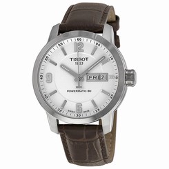Tissot PRC 200 Automatic White Dial Brown Leather Mens Watch T0554301601700