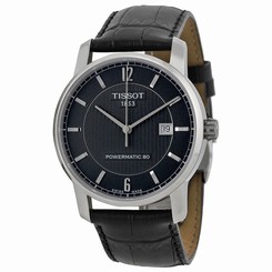 New Tissot Automatic Classic Black Dial Black Leather Men's Watch T0874074605700