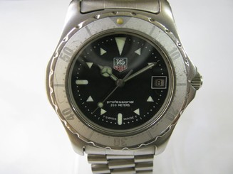 TAG HEUER 2000 PROFESSIONAL 974.006R-2 STAINLESS STEEL DATE QUARTZ MENS WATCH