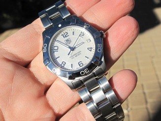 NEW- TAG Heuer Aquaracer Quartz Women's Watch,Stainless w/Pearl Dial WAF1311