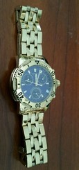 Tissot 2007 Mens Swiss Made Gold Toned Chronograph Watch (New), sapphire crystal