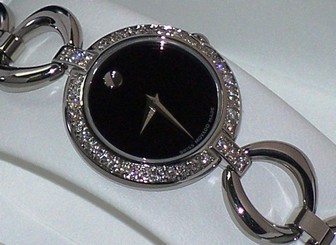 New Womens Movado Aperta 0605912 0.50ct.aprx.custom set real Diamond Watch