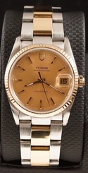 MENS VINTAGE TUDOR PRINCE OYSTERDATE QUARTZ 34MM TWO TONE CASE FROM 1971