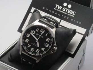 TW STEEL TW408 MENS LARGE BLACK FACE WATCH