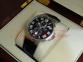 Ulysse Nardin Maxi Marine Chronometer 43mm Black Roman Dial On Croc 263-67/42