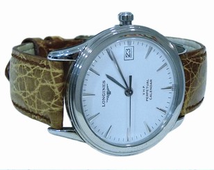 LONGINES VHP PERPETUAL CALENDAR FLAGSHIP MENS STAINLESS STEEL WATCH