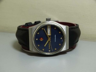 Vintage Rado Voyager AUTOMATIC Day Date Wrist Watch E783 Old Used Antique