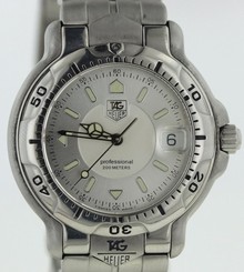 AMAZING CONDITION TAG HEUER MENS 6000 WH1111 SILVER DIAL QUARTZ WATCH STAINLESS