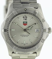 EXLNT COND MENS TAG HEUER PROF. WK1112 QUARTZ SILVER DIAL ORG TAG BRACELET