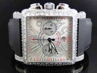 Mens Franck Muller King Conquistador Cortez Iced Out Diamond Watch 16.65 Ct