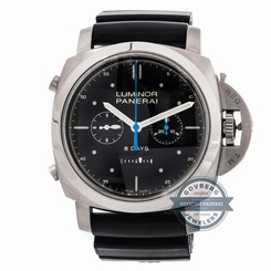 Panerai Luminor 1950 Rattrapante PAM 427 Manual Titanium Mens Strap Watch Chrono