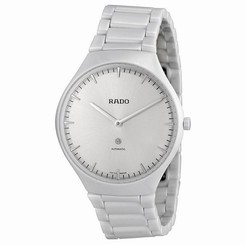 NWOT Unisex Rado True Thinline Automatic R27970102 White Ceramic Watch