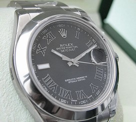 Rolex DATEJUST II 116300 Mens Steel Oyster Domed Printed Black Roman Dial 41MM 845960034548