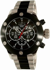 Invicta Watches : 20161SYB Black Dial Stainless Steel-plated Band Men Watch