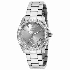 Invicta Watches : 20321 Silver (crystal Heart) Dial Fixed Stainless Steel Band Women Watch