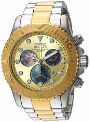 Invicta Watches : 20348 Gold Dial Stainless Steel Band Men Watch