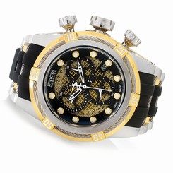 Invicta Watches : 20419 Black Dial Chronograph Date Black Polyurethane Men Watch
