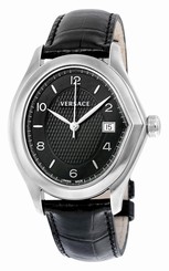 Versace Watches : 20Q99D009-S009 Quartz Analog Date Black Leather Women Watch