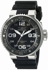 Invicta Watches : 21518 Quartz Analog Date Black Silicone Men Watch