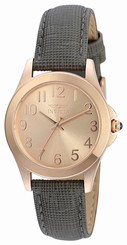 Invicta Watches : 21585 Rose Gold Dial Leather Band Women Watch