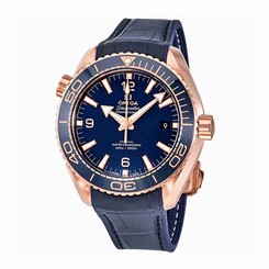 Omega Watches : 215.63.44.21.03.001 Blue Dial Uni-directional Rotating Sedna Gold Band Men Watch