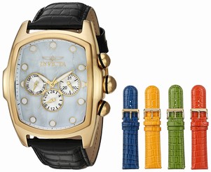 Invicta Watches : 21919 Quartz Analog Day Date Black Leather Men Watch