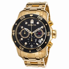 Invicta Watches : 21922 Black Dial Uni-directional Rotating Band Men Watch