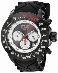Invicta Watches : 22138 Black Dial Chronograph Date Black Silicone Men Watch