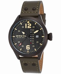 Invicta Watches : 22187 Quartz Analog Day Date Dark Green Leather Men Watch