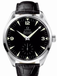Omega Watches : 221.53.49.10.01.002 49.2mm Automatic Chronometer Railmaster XXL Black Dial White Gold Case With Black Leather Strap Men Watch