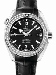 Omega Watches : 222.18.42.20.01.001 42mm Automatic Chronometer Planet Ocean Black Dial Stainless Steel Case, Diamonds With Black Leather Strap Women Watch