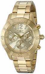 Invicta Watches : 22303 Gold Dial Stainless Steel Band Women Watch