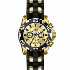Invicta Watches : 22346 Gold Dial Rubber Men Watch