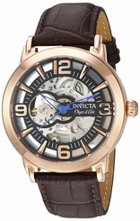 Invicta Watches : 22609 Black Dial Leather Men Watch