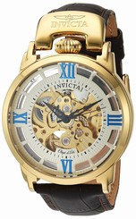 Invicta Watches : 22614 Automatic Skeleton Dial Brown Leather Men Watch