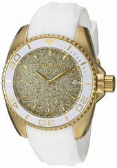 Invicta Watches : 22703 Gold Dial Rubber Women Watch
