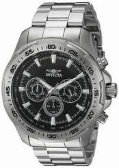 Invicta Watches : 22780 Black Dial Stainless Steel Band Men Watch
