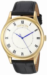 Invicta Watches : 23028 Quartz Roman Numerals Dial Black Leather Men Watch