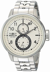 Invicta Watches : 23058 Beige Dial Stainless Steel Band Men Watch