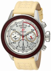 Invicta Watches : 23063 Quartz Chronograph Date Beige Leather Men Watch