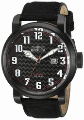 Invicta Watches : 23076 Automatic Black Dial Date Rifle Canvas Men Watch