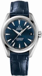 Omega Watches : 231.13.39.21.03.001 Automatic Chronometer Blue Dial Date Blue Leather (38.5mm) Men Watch