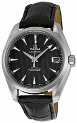 Omega Watches : 231.13.39.21.06.001 38.5mm Automatic Chronometer Aqua Terra Mid Size Black Dial Stainless Steel Case With Black Leather Strap Men Watch