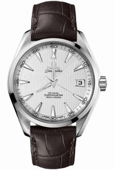 Omega Watches : 231.13.42.21.02.001 41.5mm Chronometer Aqua Terra Silver Dial Stainless Steel Case With Brown Leather Strap Men Watch