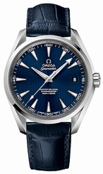 Omega Watches : 231.13.42.21.03.001 Automatic Chronometer Blue Dial Date Blue Leather (41.5mm) Men Watch
