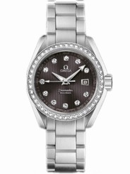 Omega Watches : 231.15.30.61.56.001 30mm Quartz Aqua Terra Jewellery Teak Gray Mother Of Pearl Dial Stainless Steel Case, Diamonds With Stainless Steel Bracelet Women Watch