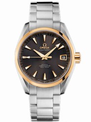 Omega Watches : 231.20.39.21.06.004 38.5mm Automatic Chronometer Aqua Terra Mid Size Teak Gray Dial Yellow Gold Case With Yellow Gold And Stainless Steel Bracelet Men Watch