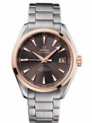 Omega Watches : 231.20.42.21.06.002 41.5mm Chronometer Aqua Terra Teak Gray Dial Rose Gold Case With Stainless Steel Bracelet Men Watch